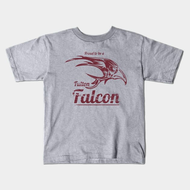 Fulton Falcons Maroon Kids T-Shirt by Sandi Van Winkle_Illustration